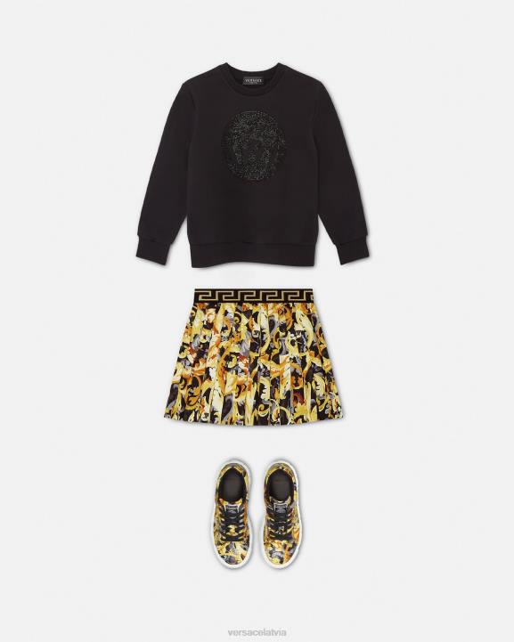 melns apģērbs Versace 806B1998 bērniem kristāla medūzas sporta krekls