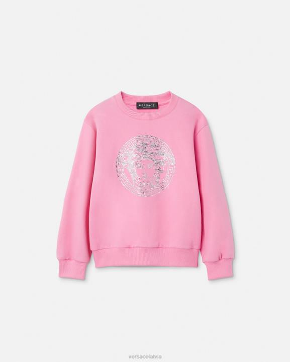 rozā apģērbs Versace 806B2001 bērniem kristāla medūzas sporta krekls