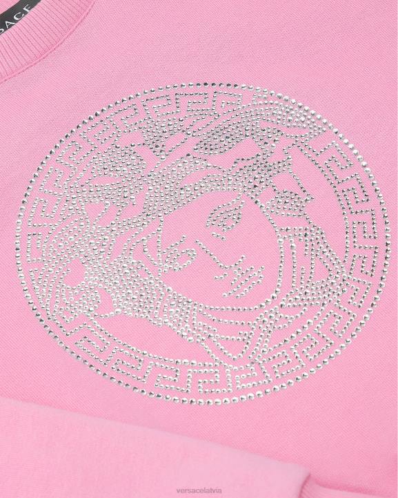 rozā apģērbs Versace 806B2001 bērniem kristāla medūzas sporta krekls