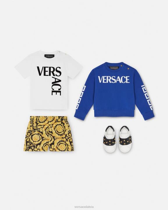 zils apģērbs Versace 806B1888 bērniem bērnu sporta krekls ar logotipu