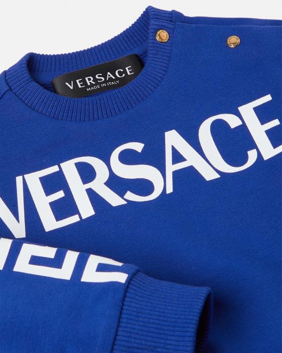 zils apģērbs Versace 806B1888 bērniem bērnu sporta krekls ar logotipu