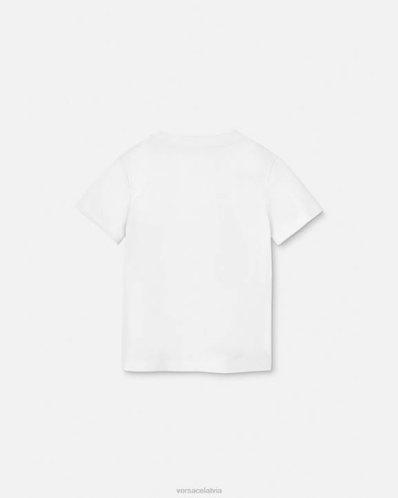 balts un apdrukāts apģērbs Versace 806B2002 bērniem \"peace & love\" medūzas t-krekls