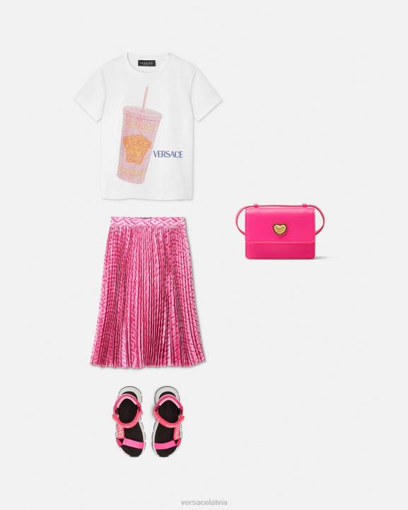 balts un apdrukāts apģērbs Versace 806B2018 bērniem ceļojumu krūzes t-krekls ar logotipu