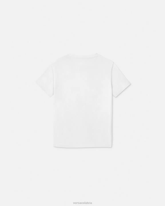 balts un apdrukāts apģērbs Versace 806B2018 bērniem ceļojumu krūzes t-krekls ar logotipu