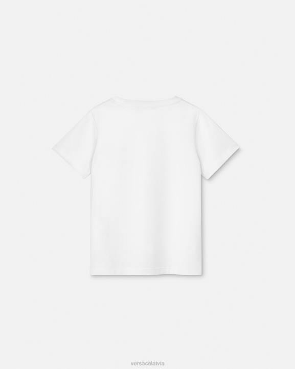 balts un apdrukāts apģērbs Versace 806B2127 bērniem medusa logo t-krekls
