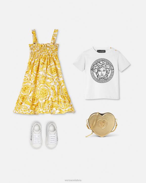 melns balts apģērbs Versace 806B1863 bērniem medusa bērnu t-krekls