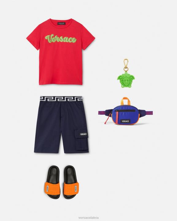 sarkans apģērbs Versace 806B2133 bērniem augstskolas logo t-krekls