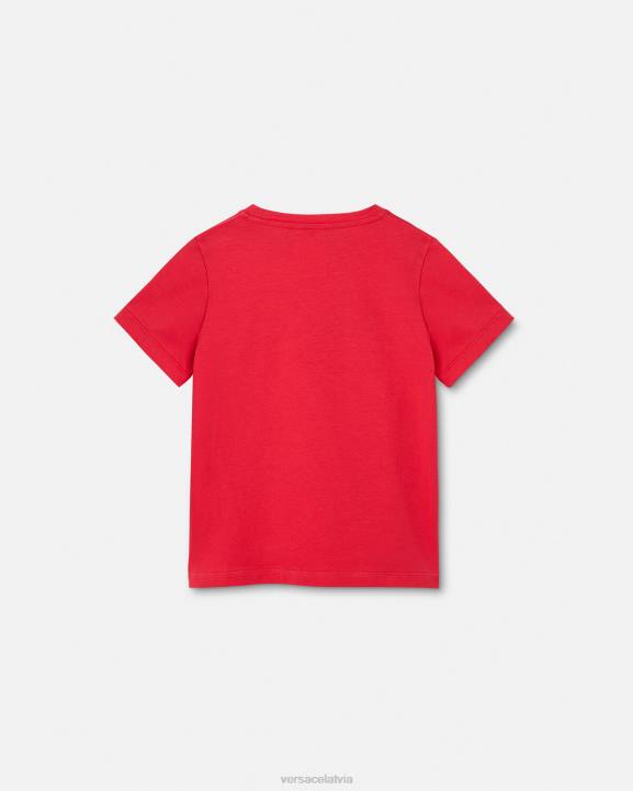 sarkans apģērbs Versace 806B2133 bērniem augstskolas logo t-krekls