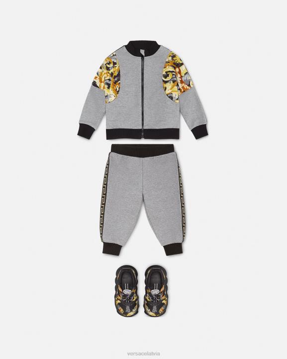 pelēks un apdrukāts apģērbs Versace 806B1884 bērniem barocco bērnu sviedru komplekts