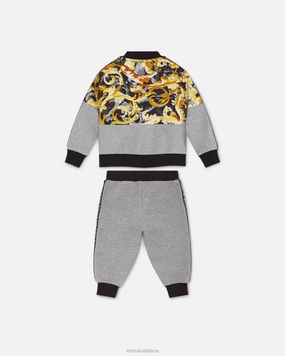 pelēks un apdrukāts apģērbs Versace 806B1884 bērniem barocco bērnu sviedru komplekts