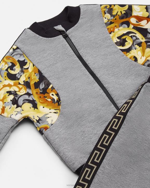 pelēks un apdrukāts apģērbs Versace 806B1884 bērniem barocco bērnu sviedru komplekts