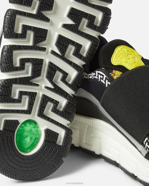 melns un apdrukāts kurpes Versace 806B2050 bērniem barocco trigreca kedas