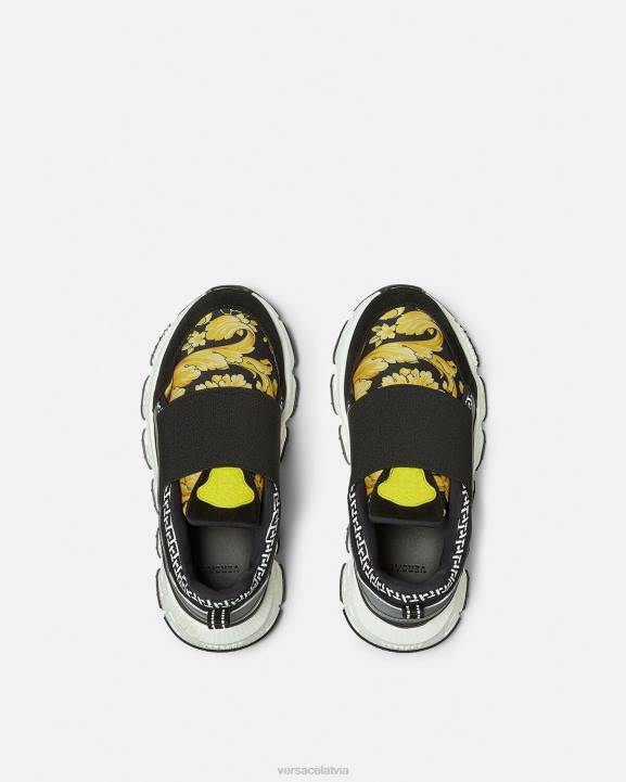 melns un apdrukāts kurpes Versace 806B2050 bērniem barocco trigreca kedas