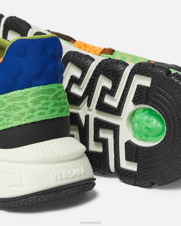 melns un oranžs un sarkans kurpes Versace 806B2054 bērniem upcycle trigreca kedas