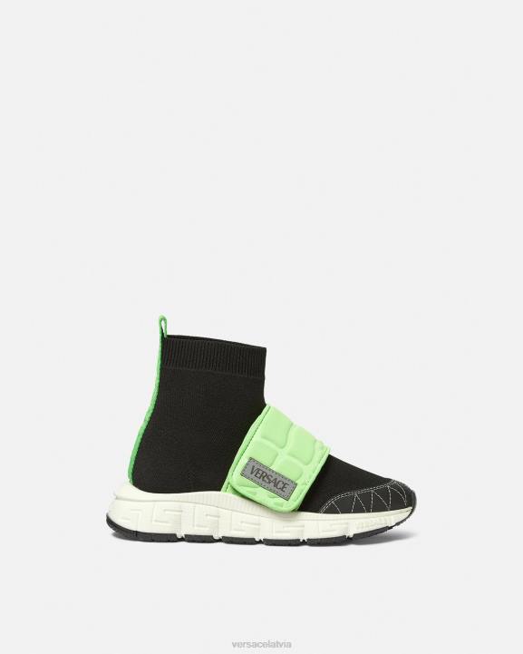 piparmētra un melna kurpes Versace 806B2053 bērniem upcycle trigreca kedas