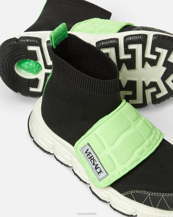 piparmētra un melna kurpes Versace 806B2053 bērniem upcycle trigreca kedas