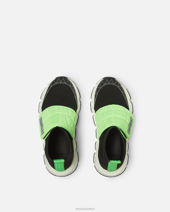 piparmētra un melna kurpes Versace 806B2053 bērniem upcycle trigreca kedas