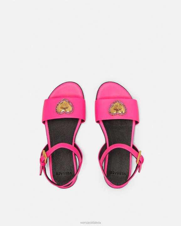 fuksija kurpes Versace 806B2040 bērniem kristāla sirds medūzas sandales