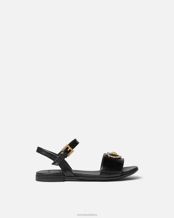 melns kurpes Versace 806B2028 bērniem kristāla sirds medūzas sandales