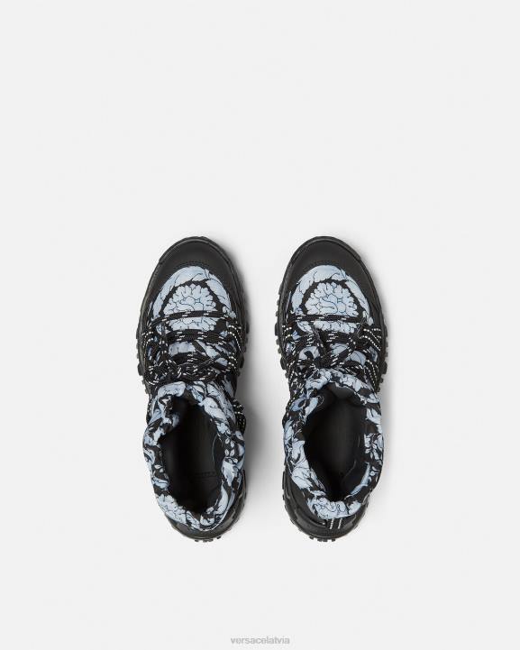 melns balts kurpes Versace 806B2034 bērniem baroka silueta sniega zābaki