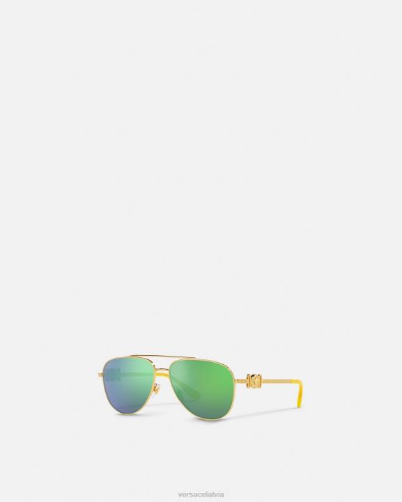 zelts un zaļš Piederumi Versace 806B2059 bērniem medusa aviator saulesbrilles