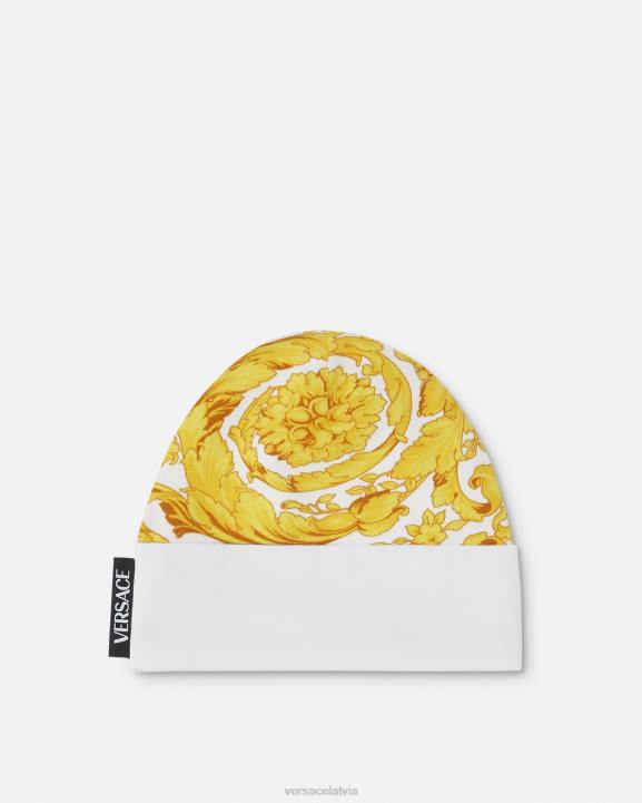 balts un zelts Piederumi Versace 806B1820 bērniem barocco bērnu cepure