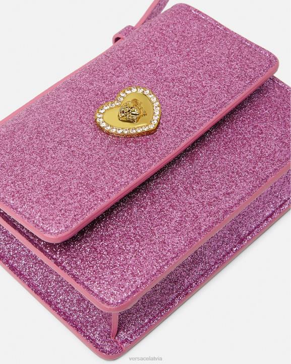 rozā somas Versace 806B2071 bērniem sirds medūzas crossbody soma