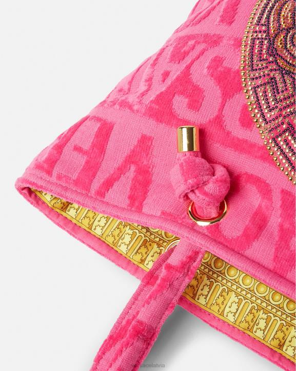 fuksija apakšveļa un pludmales apģērbs Versace 806B1208 sievietes kristāla medūzas dvieļu soma