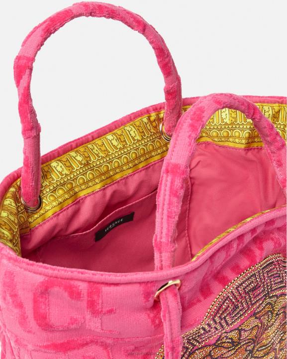 fuksija apakšveļa un pludmales apģērbs Versace 806B1208 sievietes kristāla medūzas dvieļu soma