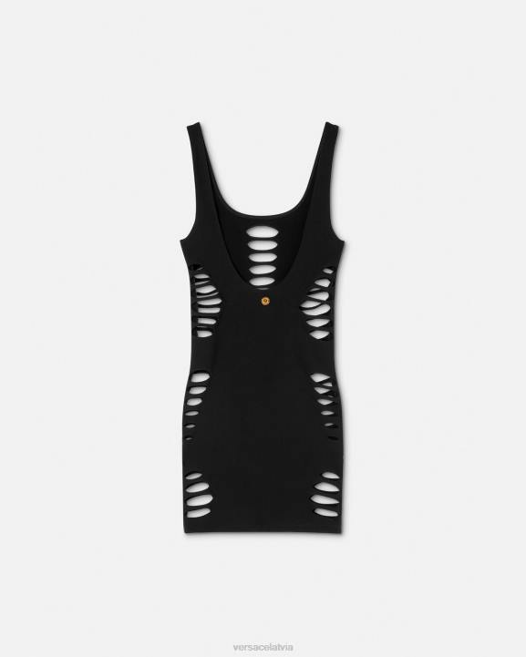 melns apakšveļa un pludmales apģērbs Versace 806B1216 sievietes slīpēta mini kleitas piesegšana
