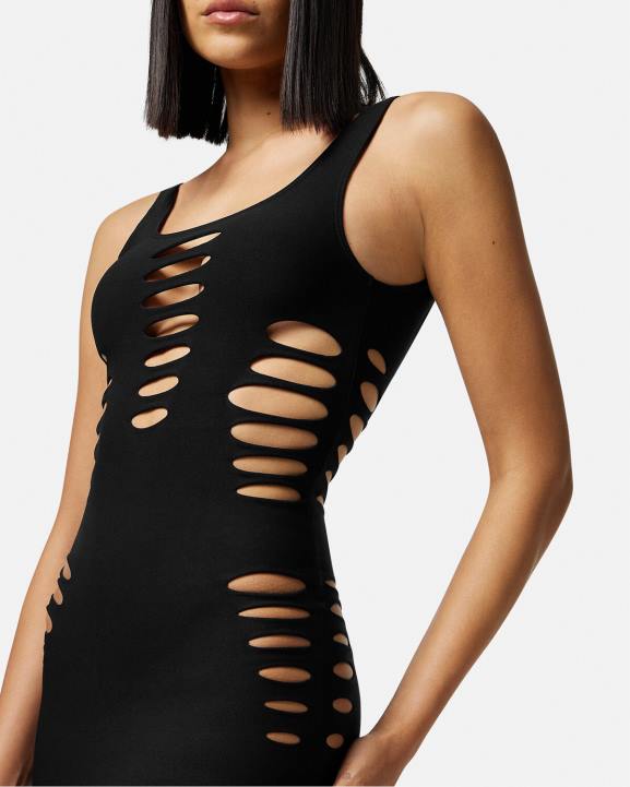 melns apakšveļa un pludmales apģērbs Versace 806B1216 sievietes slīpēta mini kleitas piesegšana