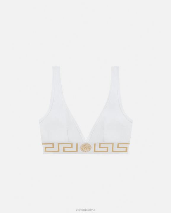 balts apakšveļa un pludmales apģērbs Versace 806B1042 sievietes greca border bralette