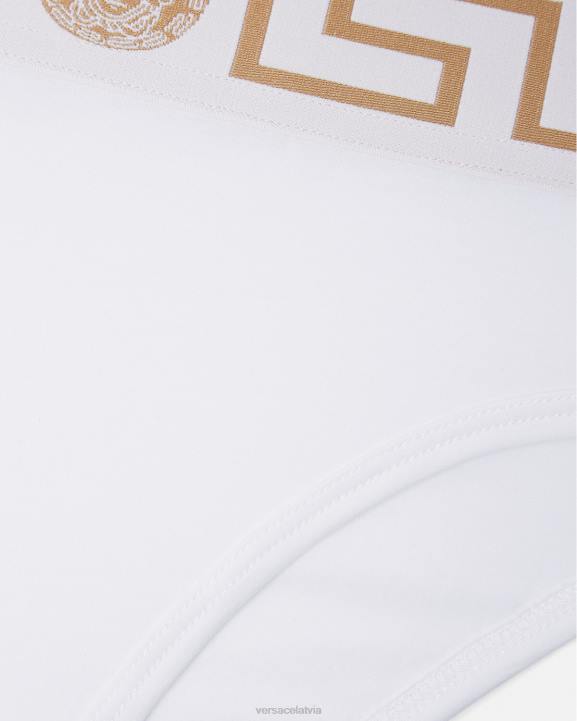 balts apakšveļa un pludmales apģērbs Versace 806B1056 sievietes greca border biksītes ar augstām kājām