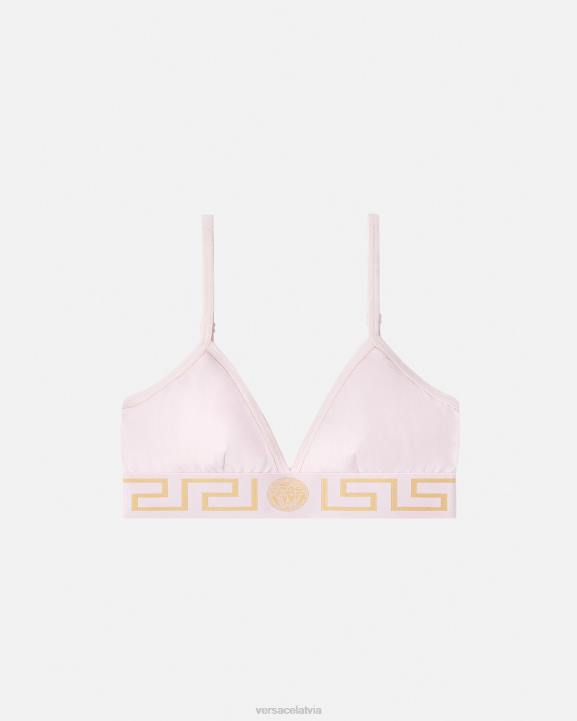 gaiši rozā apakšveļa un pludmales apģērbs Versace 806B1044 sievietes greca border bralette