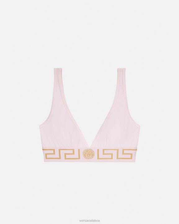 gaiši rozā apakšveļa un pludmales apģērbs Versace 806B1047 sievietes greca border bralette