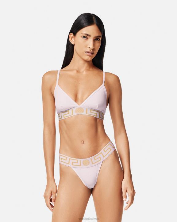 gaiši rozā apakšveļa un pludmales apģērbs Versace 806B1052 sievietes greca border string