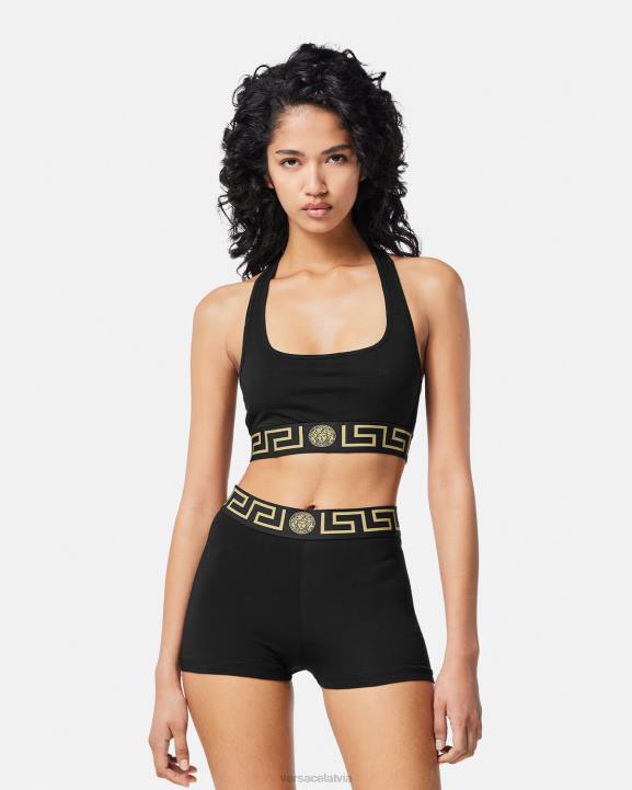 melns apakšveļa un pludmales apģērbs Versace 806B1048 sievietes grecas robežas stumbri