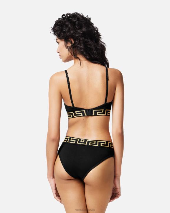 melns apakšveļa un pludmales apģērbs Versace 806B1060 sievietes grecas pierobežas biksītes