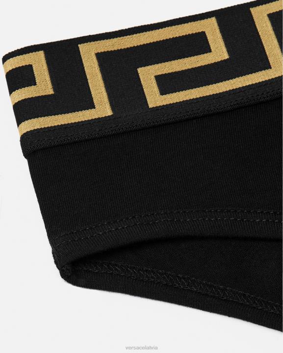 melns apakšveļa un pludmales apģērbs Versace 806B1060 sievietes grecas pierobežas biksītes