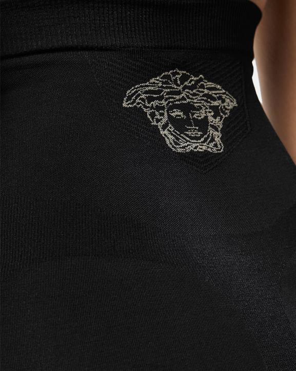 melns apakšveļa un pludmales apģērbs Versace 806B1063 sievietes Medusa biksītes ar augstu jostasvietu