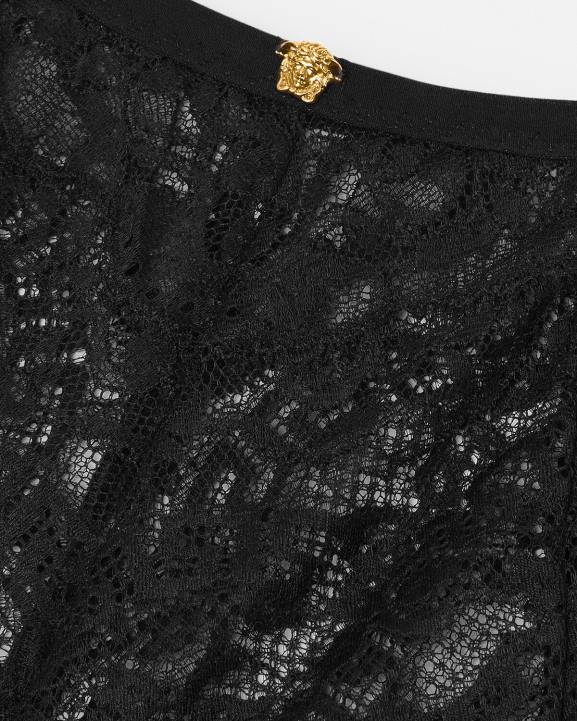 melns apakšveļa un pludmales apģērbs Versace 806B1067 sievietes baroko mežģīņu biksītes