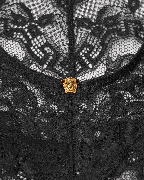 melns apakšveļa un pludmales apģērbs Versace 806B1069 sievietes baroko mežģīņu bodijs