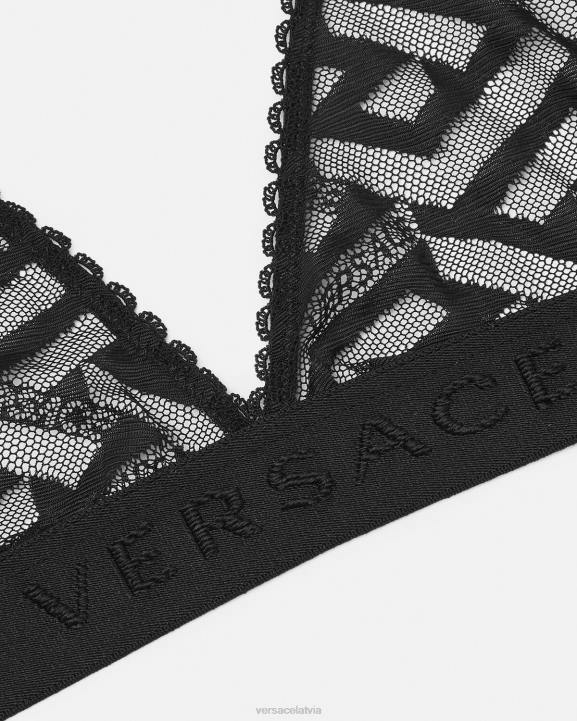 melns apakšveļa un pludmales apģērbs Versace 806B1073 sievietes la greca tills bralette