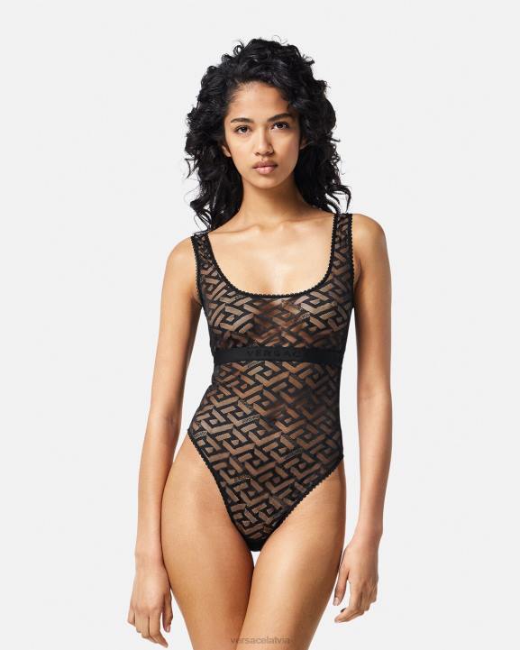melns apakšveļa un pludmales apģērbs Versace 806B1075 sievietes la greca ķermenis