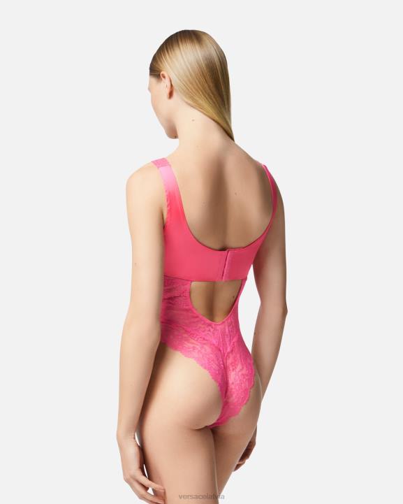 rozā apakšveļa un pludmales apģērbs Versace 806B1079 sievietes mežģīņu bodijs