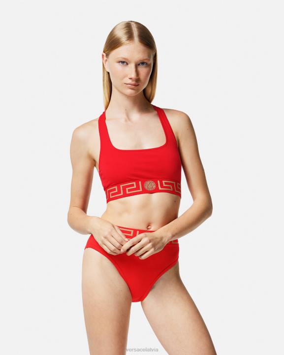 sarkans apakšveļa un pludmales apģērbs Versace 806B1037 sievietes greca border sporta krūšturis