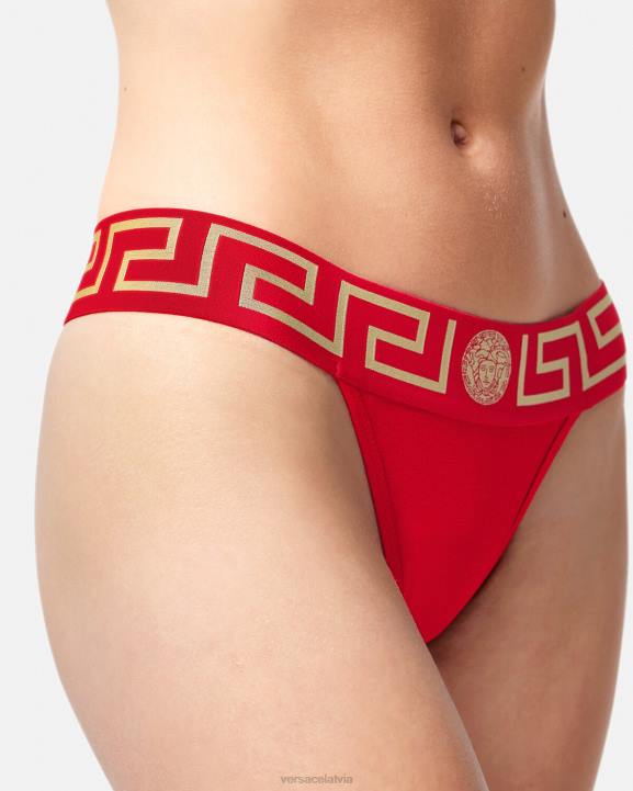 sarkans apakšveļa un pludmales apģērbs Versace 806B1050 sievietes greca border string