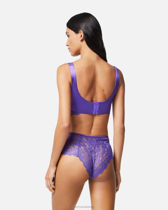 violets apakšveļa un pludmales apģērbs Versace 806B1076 sievietes mežģīņu bralette tops