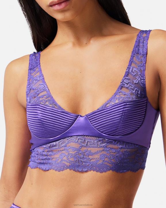 violets apakšveļa un pludmales apģērbs Versace 806B1076 sievietes mežģīņu bralette tops