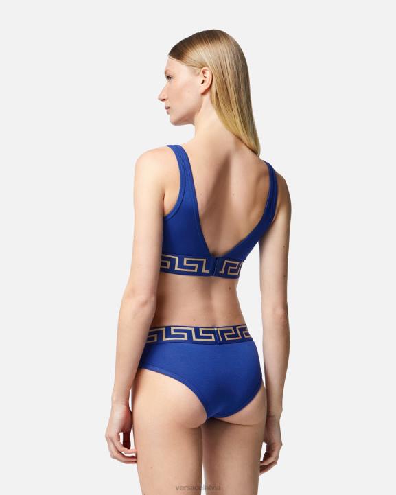 zils apakšveļa un pludmales apģērbs Versace 806B1045 sievietes greca border bralette